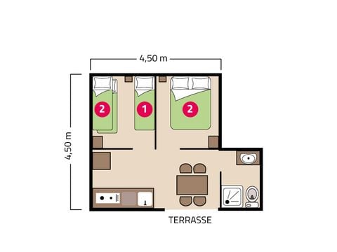 TENTE 5 personnes - Cabane sur pilotis 5 personnes