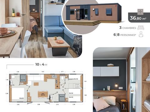 MOBILHOME 12 personnes - Tropical Lodge Family - 6 Ch/12 pers - TRIBU XXL 12 pers