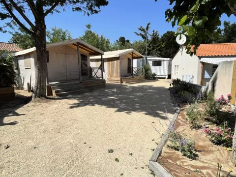 TENTE TOILE ET BOIS 5 personnes - Tente Lodge Sahari 3 Pièces 5 Personnes Sans Sanitaire