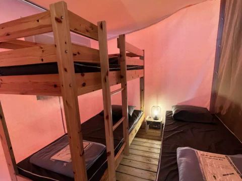 TENTE TOILE ET BOIS 5 personnes - Tente Lodge Sahari 3 Pièces 5 Personnes Sans Sanitaire