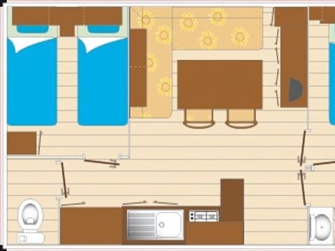 MOBILE HOME 6 people - 2 bedrooms - TV