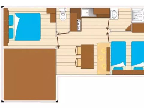 MOBILE HOME 6 people - 3 Rooms for 6 People + TV