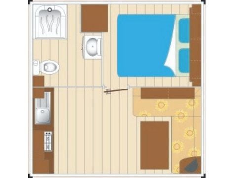 MOBILHOME 4 personnes - Cocoon 1 chambre 16m²