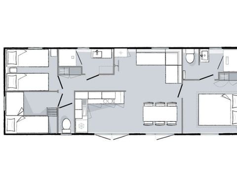 MOBILHOME 6 personnes - Premium 3 chambres 2 sdb 40m²