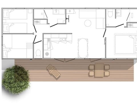 MOBILHOME 6 personnes - Mahana 3 chambres 2 sdb 40m²