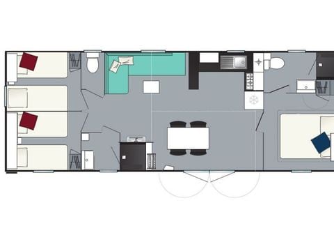 MOBILHOME 8 personnes - Confort 3 chambres 2 sdb 37m²