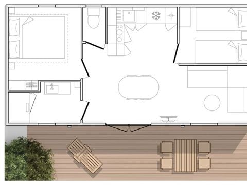 MOBILHOME 4 personnes - Mahana 2 chambres 30m²