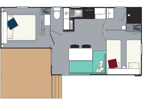 MOBILHOME 7 personnes - Evasion 7 personnes 2 chambres 28m²