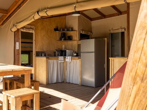 CANVAS AND WOOD TENT 4 people - Cabane Cotton Confort 32m² - 2 bedrooms + covered terrace