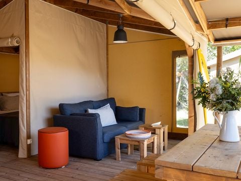 CANVAS AND WOOD TENT 4 people - Cabane Cotton Confort 32m² - 2 bedrooms + covered terrace