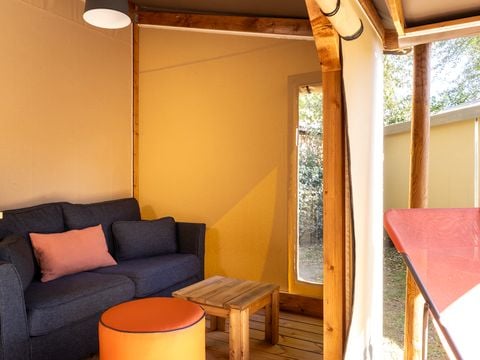 CANVAS AND WOOD TENT 4 people - Cabane Cotton Confort 32m² - 2 bedrooms + covered terrace