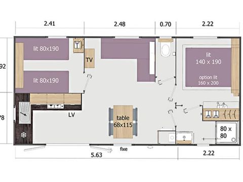 MOBILHOME 4 personnes - MH2 Premium