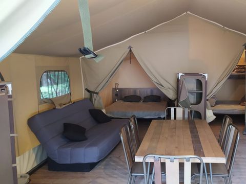 CANVAS AND WOOD TENT 5 people - Lodge on stilts Comfort+ 46m² (without sanitary facilities)