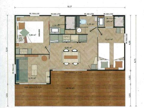 CHALET 6 people - Badiane Air-conditioned Premium 2 bedrooms - 2 bathrooms + Terrace 19m