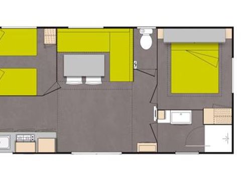 MOBILE HOME 5 people - Comfort mobile home 29m² (2 bedrooms) + Covered terrace + Air conditioning