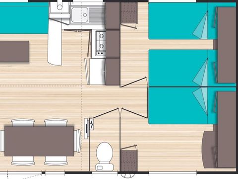 MOBILE HOME 6 people - Classic mobile home with covered terrace 3bed 6p