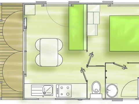 MOBILHOME 2 personnes - Mobil-home Eco 1ch 2 personnes