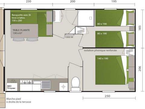 MOBILHOME 4 personnes - Mobil-home Confort 2ch 4p Bay