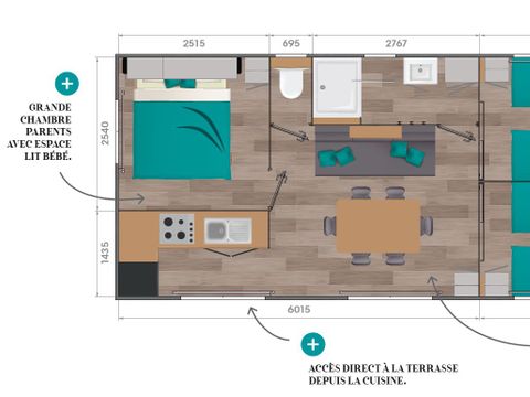 MOBILHOME 6 personnes - Mobil-home Premium + 3ch 6p