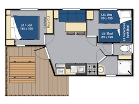 MOBILE HOME 4 people - MH Eden Loire 2bed 4 pers