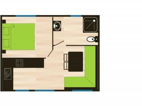 MOBILE HOME 2 people - Comfort + 2 Rooms 2 People