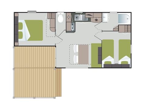 MOBILE HOME 5 people - Loggia Privilège 26 m² (2bed - 4/5 pers) + TV + LV