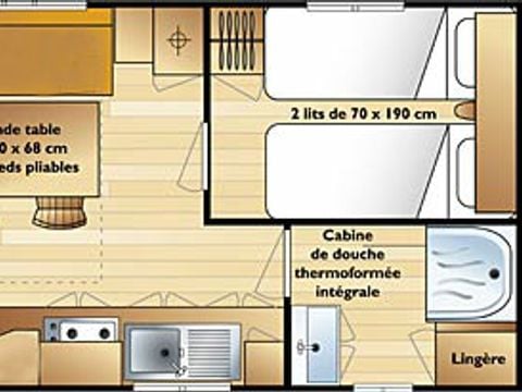 MOBILE HOME 5 people - Eco5 26 m² (2bed - 4/5 pers) WITHOUT TV