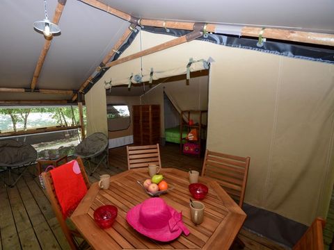 TENTE TOILE ET BOIS 5 personnes - SAFARI LODGE  sans sanitaires