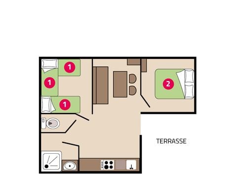 MOBILE HOME 5 people - Loggia sleeps 5