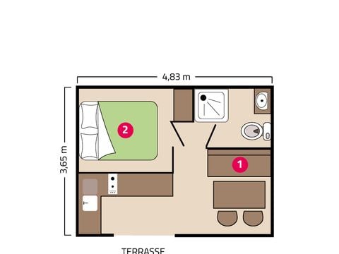 MOBILE HOME 3 people - Venus 2/3 persons