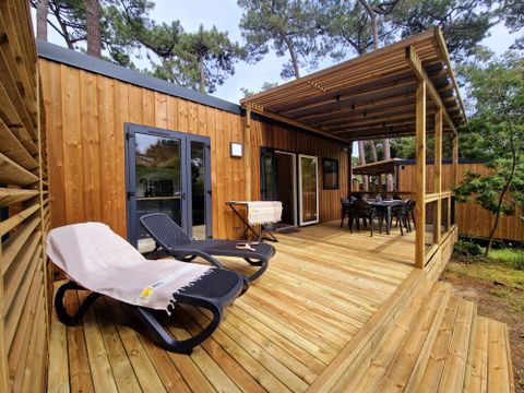 MOBILHOME 4 personnes - Premium 30 m² - 2 chambres (draps + serviettes inclus) - terrasse semi couverte -