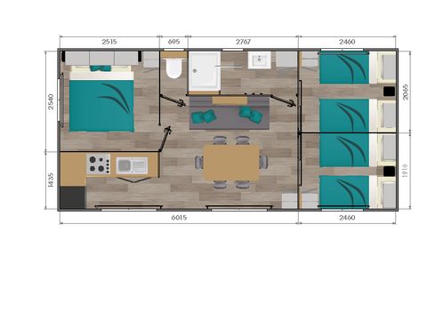 MOBILHOME 6 personnes - Premium 34 m² - 3 chambres (draps + serviettes inclus) -