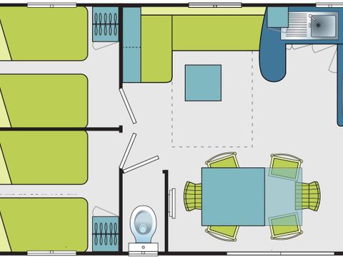 MOBILE HOME 8 people - Premium (pond side)