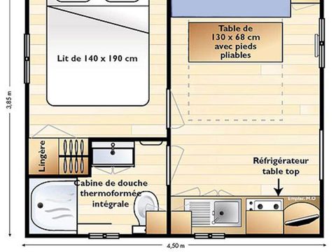 MOBILE HOME 2 people - Confort + 21m² 1 bedroom