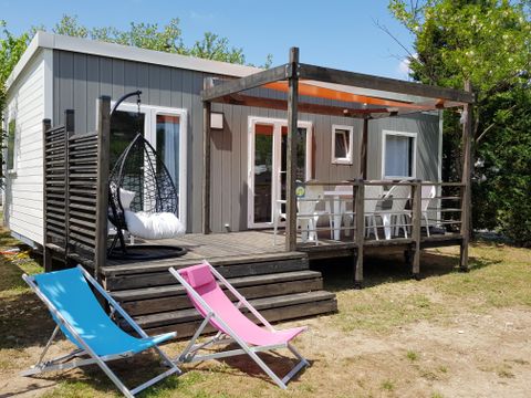 MOBILHOME 7 personnes - Premium Luxe 32m² 3 chambres +  lit 160 + TV  + climatisation + LV + Plancha à gaz