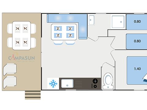 MOBILE HOME 4 people - Mediterranean - 24m² - 2 bedrooms