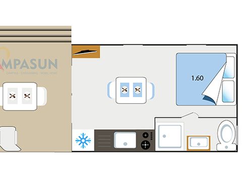 MOBILHOME 2 personnes - Key westotel - 20m² - 1 Chambre