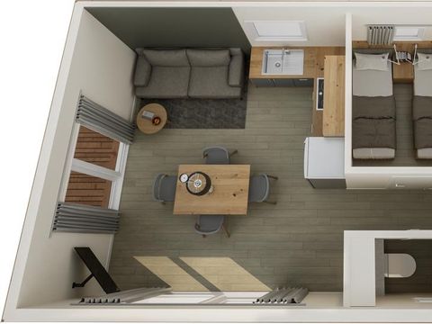 MOBILE HOME 4 people - MOBIWOOD 36 with its PRIVATE JACUZZI - 2 Bedrooms