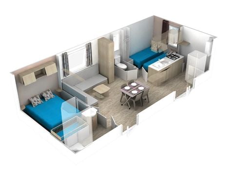 MOBILHOME 6 personnes - Mobil-home | Premium | 2 Ch. | 4/6 Pers. | Terrasse Lounge | Clim.