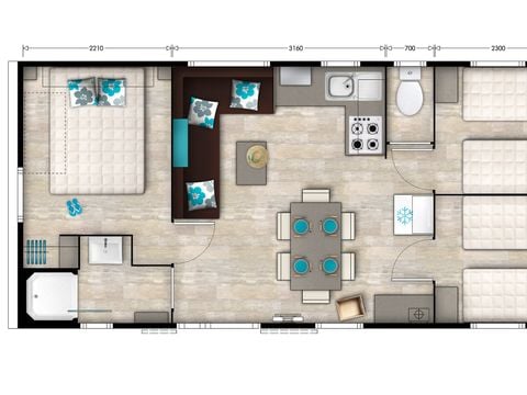 MOBILE HOME 6 people - Mobile home | Premium | 3 Bedrooms | 6 Pers | Raised terrace | Air conditioning | TV