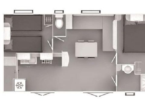 MOBILE HOME 4 people - Comfort mobile home 29m² 2 bedrooms + terrace + towels and sheets + TV