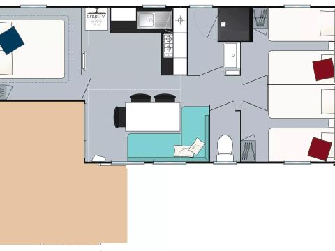 MOBILE HOME 6 people - Leisure 4 Rooms 6 People + TV