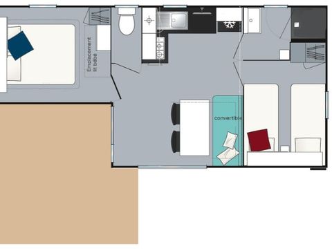 MOBILHOME 7 personnes - Evasion+ 7 personnes 2 chambres 28m²