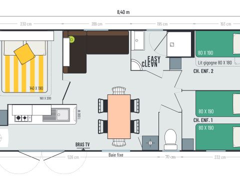 MOBILE HOME 8 people - Riviera 3 bedrooms 6/8P