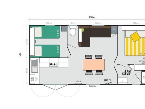 MOBILHOME 4 personnes - MH Riviera suite 2Ch 4P