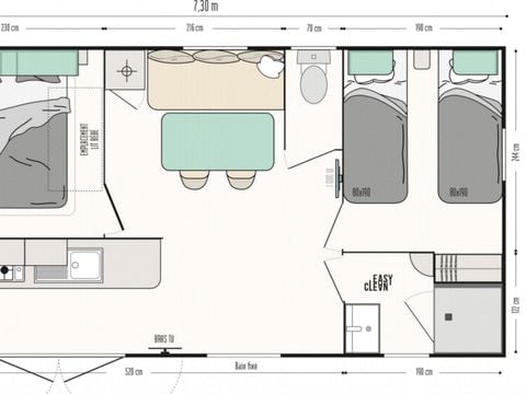 MOBILHOME 4 personnes - MH Riviera suite TOP 2Ch 4P