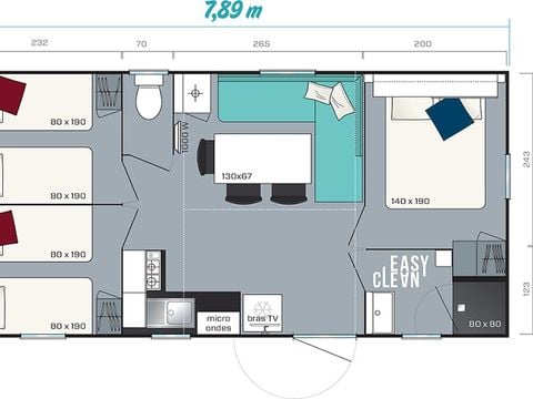 MOBILE HOME 6 people - COTTAGE CLIM 3 bedrooms