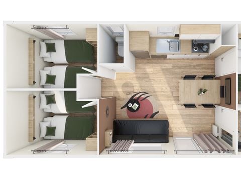 MOBILE HOME 7 people - Homeflower Premium 30m² - 3 bedrooms