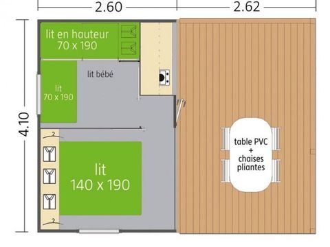 BUNGALOW 4 people - ON SITE (without sanitary facilities)