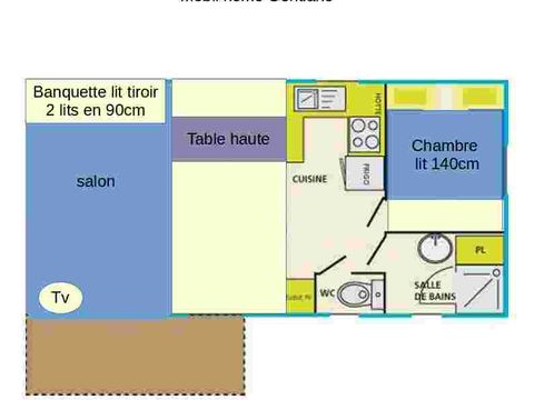 MOBILE HOME 4 people - GENTIANE - 1 bedroom without jacuzzi -